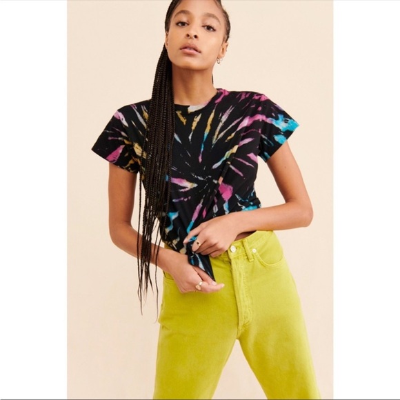 Daydreamer Black and Rainbow Tie-Dye Tee - Picture 1 of 7